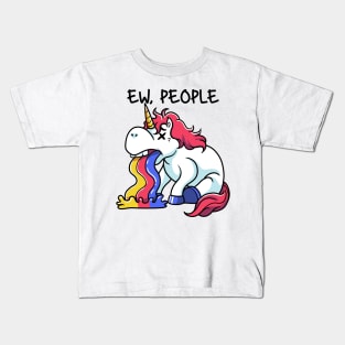 Unicorn Solitude: Shying Away from the Human Horde Kids T-Shirt